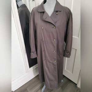 London Fog Womens Grey DoubleBreasted Trench Coat with ZipOut Wool Lining.16